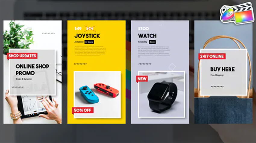 Online Shop Vertical Promo Slideshow | FCPX